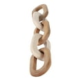 thumbnail image 4 of Modern Travertine and Wood Decorative Chain Link Sculpture Accent Decor Object for Casual Home Shelving or Tabletop Display, Handcrafted Natural Material Statement Art Piece, 4 of 8