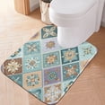 thumbnail image 3 of U-Shaped Toilet Mat Plush Bathroom Rug Mat Non Slip Bathroom Mats Intricate Blue Shape, 3 of 5