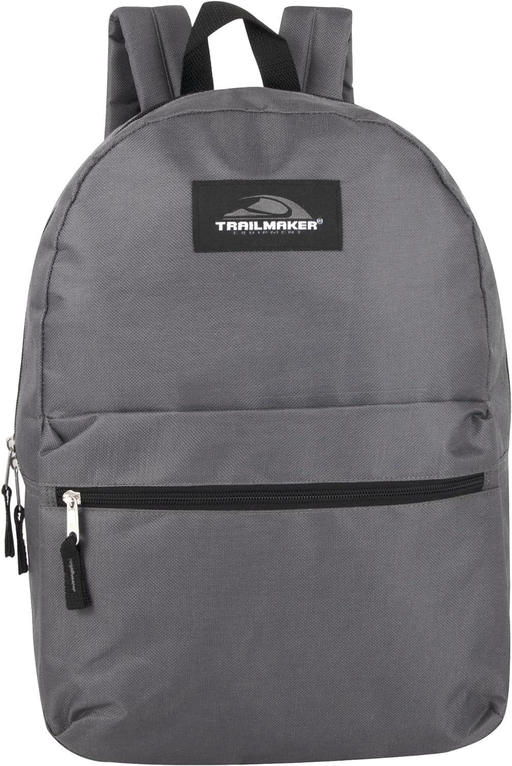 Trailmaker 24 Pack of Bulk Wholesale Basic and Classic 17 Inch Backpacks with Front Accessory Pocket, Dual Zipper Closure and Padded Adjustable Shoulder Straps for Travel in Gray