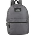 thumbnail image 3 of Trail Maker 24 Pack of Bulk Wholesale Basic and Classic 17 Inch Backpacks with Front Accessory Pocket, Dual Zipper Closure and Padded Adjustable Shoulder Straps for Travel in Gray, 3 of 7