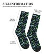 thumbnail image 2 of Crew Socks for Women Men, blue green bats cool  Moisture Running Athletic Football Striped Socks Cushion Tube Socks, 2 of 7
