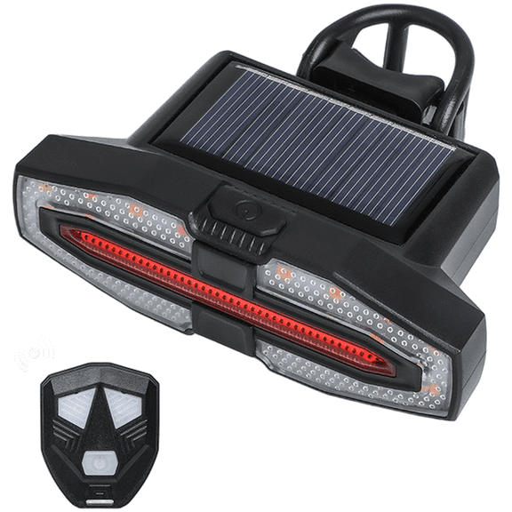 Solar Powered Wireless Remote Control Bike Turn Signal Tail Light With For Horn