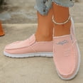 thumbnail image 5 of Women's Canvas Slip-On Loafers with Frayed Edges, Lightweight Comfortable Casual Shoes, Footwear for Everyday Walking and Outdoor Activities Pink 37, 5 of 10