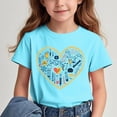 thumbnail image 2 of HVOBBTY T-shirt Classique à Manches Courtes pour Tout-Petits, T-shirt Imprimé à Manches Courtes pour Enfants en Arrière de la Saison Scolaire Col Rond Manches Mi-Longues Décontracté Polyvalent Bleu Ciel, 9 Ans, 2 of 5