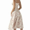 thumbnail image 6 of Women's Floral Dress Summer Sexy Sleeveless Spaghetti Straps Boho Flowers Long Dress with Slit, 6 of 6