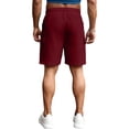 thumbnail image 4 of Men's Casual Cargo Shorts Classic Drawstring Elastic Waist Relaxed Fit Work Short with Multi Pockets Deep Red XL, 4 of 5