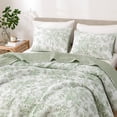 thumbnail image 2 of Wonderful Rose Patterned Quilted 3-Piece Bedding Set, 2 of 6