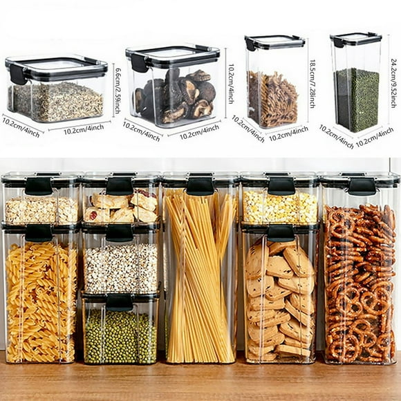 EIGTHTAIL Food Storage Container with Airtight Lids Kitchen Rice Dispenser Spices Baking Flour Organizer Case Indoor Houseware Kitchen 1300ML