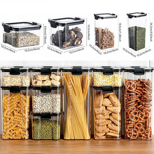 EIGTHTAIL Food Storage Container with Airtight Lids Kitchen Rice Dispenser Spices Baking Flour Organizer Case Indoor Houseware Kitchen 1300ML