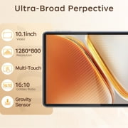 RNRUO 10.1 Android 15 Tablet, 12GB(4+8)RAM, 128GB ROM, 128GB Expand, Quad-Core Processor up to 2.0GHz, WiFi 6 BT5.4, 6000mAh with Fast Charge, Dual Camera, IPS Display, Blue Gray