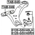 thumbnail image 2 of Febest FRONT LOWER BALL JOINT LEFT # 0120-GSV40LH OEM 43340-09040, 2 of 2
