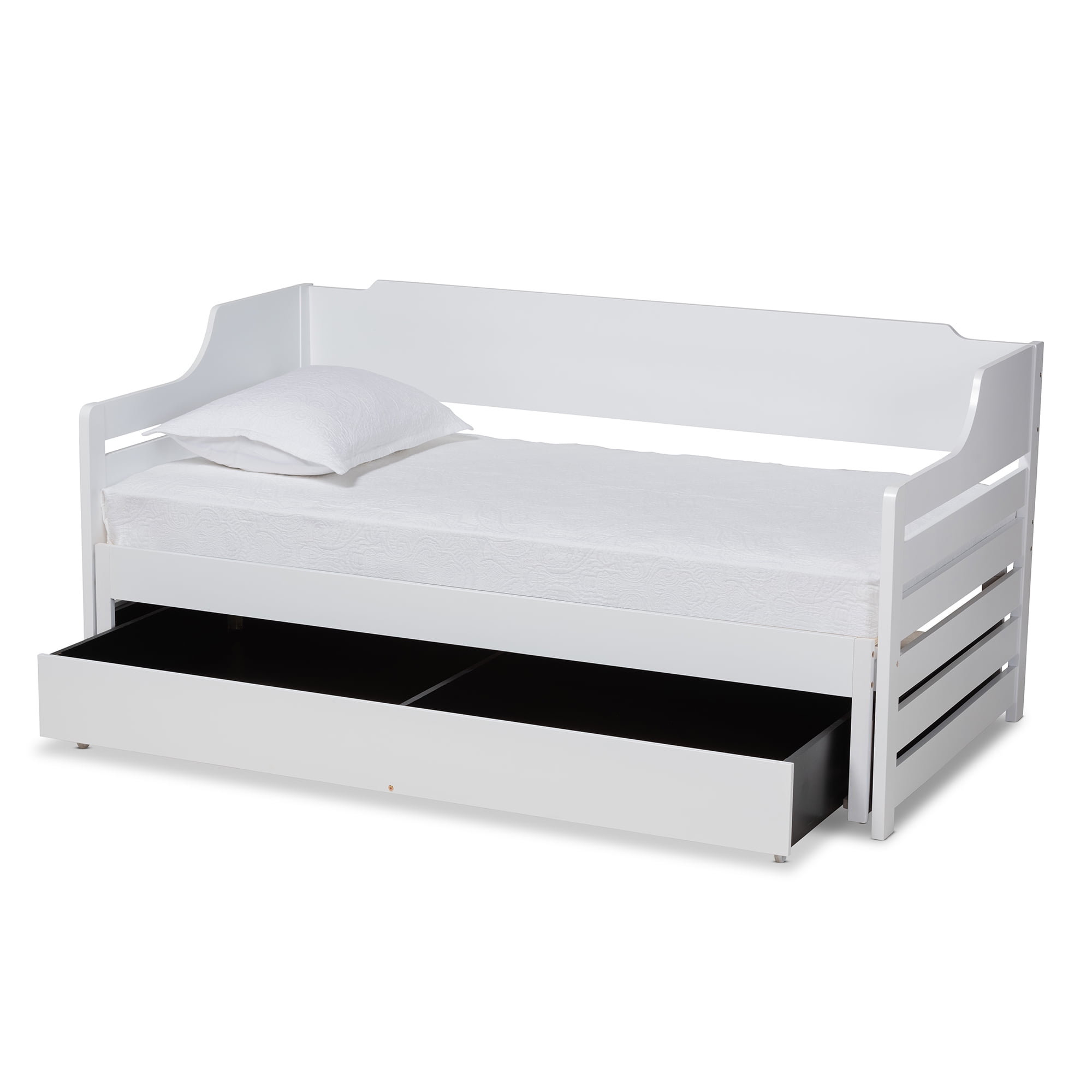 Baxton Studio Select Modern Wood Expandable King Daybed with Drawer White