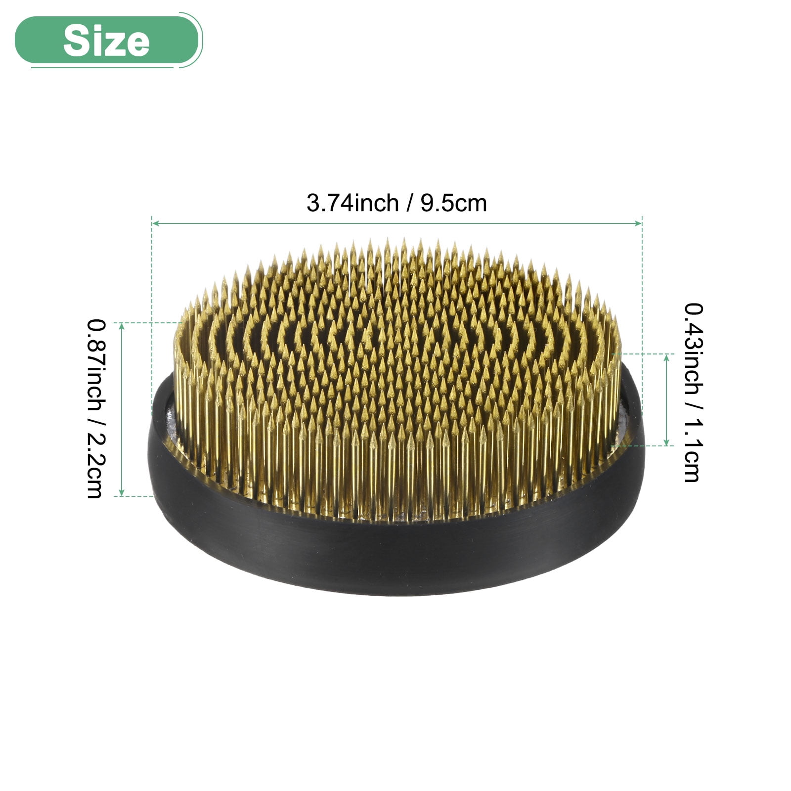 Uxcell 1pcs Flower Frog 3.74" Round Copper Flower Pins, Floral Frog W Rubber Base