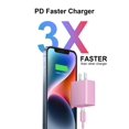 thumbnail image 2 of Cargador rápido Coreykin 20W PD USB-C con cable de 1,8 m rosa, 2 of 7