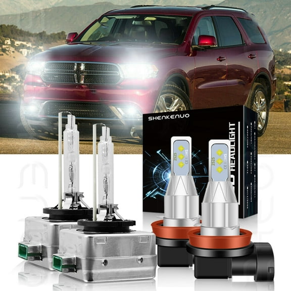 H11 D3S Xenon bulbs for 2014-17 Dodge Durango LED Headlights High Low Beam 4pc
