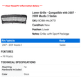 thumbnail image 2 of Lower Grille - Compatible with 2007 - 2009 Mazda 3 Sedan 2008, 2 of 2