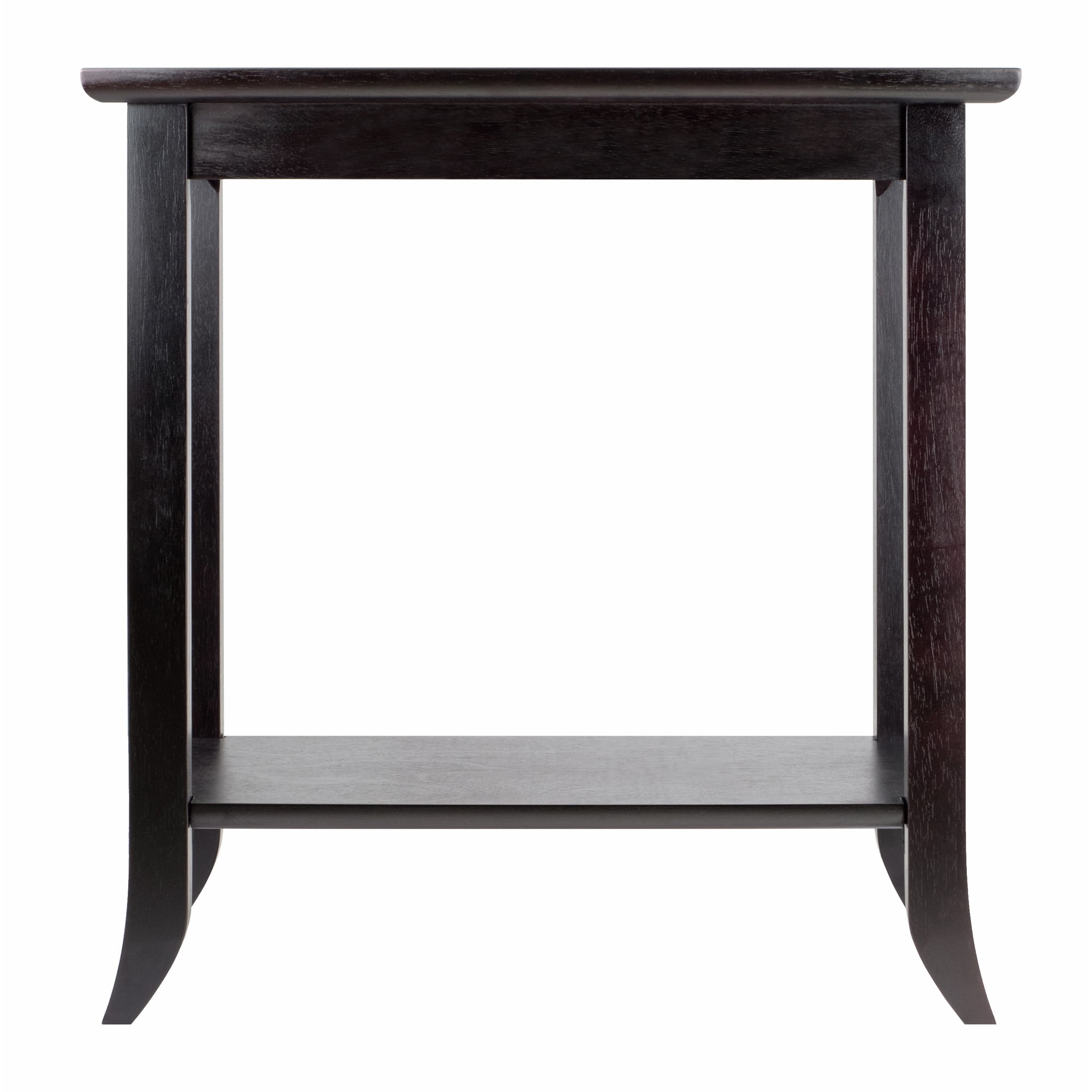 Winsome Genoa End Table with Glass Top, Espresso Finish