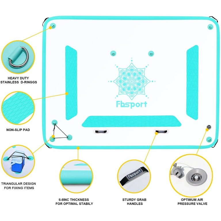 FBSPORT Inflatable Floating Dock Mat, 8ft Inflatable Water