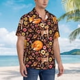 thumbnail image 5 of Daiia Woodland Creatures Floral Hawaiian Shirt for Men Gentle Cotton Regular Short Sleeve Casual-3X-Large, 5 of 9