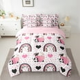 thumbnail image 2 of Homewish Cute Cow Rainbow 7-Piece Twin Bedding Sets For Children Teens Girls,Polka Dots Bedding Comforter Set,Pink Love Heart Print Breathable Sheet Sets,Super Cozy Room Decor,Reversible, 2 of 8