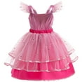 thumbnail image 2 of Pink Costume for Girls, Doll Movie Cosplay Outfit, Pink Birthday Dress for Kids Party Dress Up, 2 of 7