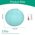 thumbnail image 2 of Uxcell 3Pcs Round Paper Lanterns Paper Lantern Party Decorations Light Blue 16 inch, 2 of 7