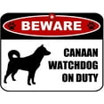 thumbnail image 2 of LED Light Up Red Flashing Blinking Attention Grabbing Laminated Dog Sign Beware Canaan Watchdog on Duty (Silhouette) Yard Fence Gate, 2 of 5