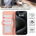 thumbnail image 3 of Dteck Case for Samsung Galaxy S23 Wallet Cover, Magnetic Shockproof with RFID Blocking Wallet Card Slot Anti-Fingerprint Slim Cover Shell, Pink, 3 of 7