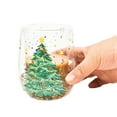 Cups,Coffee Cups with Lids, Glass Coffee Mug Cute Christmas Tree Mug