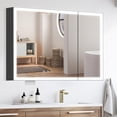 thumbnail image 2 of Yamissi Bathroom Mirror Cabinet with LED Lights | Anti-Fog | Wall Mounted | 900x600mm | Black, 2 of 10