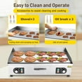 thumbnail image 4 of M optimized Commercial Electric Grill 3000W Electric Countertop Grill Non-Stick Electric Grill Plate 110V Teppanyaki Flat Grill Stainless Steel Adjustable Temperature Control 122°F-572°F (NO Plug), 4 of 9