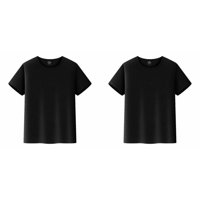 (Lot de 2) 2025 T-Shirts Courts Garçons Hauts Manche Simple Haut T-Shirts Tout-Petit Garçon Hauts Garçon & Chemise Uni Tout-Petit Enfants Col Rond Petits Garçons