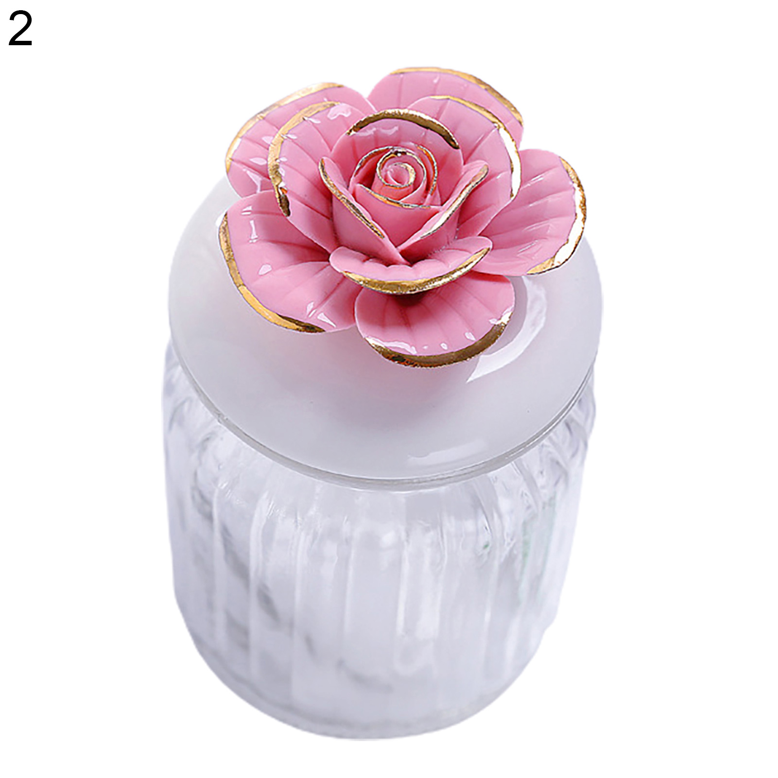 HEVIRGO 240ml Clear Ceramic Glass Jar Delicate Lid Multipurpose