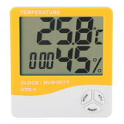 Herwey Thermomètre hygromètre numérique à cristaux liquides HTC-1 Température intérieure Compteur d'humidité Horloge, horloge d'humidité, thermomètre hygromètre