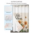 thumbnail image 2 of No Hook Cloth Fabric Shower Curtain with Snap in Liner, Fall Orange Pumpkin Waterproof Shower Curtains Set with See Through Top Window, Thanksgiving Sunflower Butterfly Bath Curtains Shower 66"x72", 2 of 6