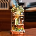 thumbnail image 2 of Hands Craft DIY Miniature Dollhouse Kit - Mysterious World Secluded Neighbor 3D Model Wooden House Building Kit with LED Lights Transparent Display Puzzle Adults and Teens Safe Non-Toxic Wood DS003, 2 of 7