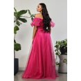 thumbnail image 6 of Women's May Queen MQ2033 Sweetheart Puffed Sleeves Gala Long Gown Fuchsia Pink 6, 6 of 9