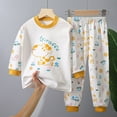 thumbnail image 2 of Odeerbi Toddler Boys Cotton Clothes Spring Fall Outfits Set Summer Pajamas Set Cartoon Printed Sleepwear Two Piece Set Newborn Underwear Set White, 2 of 3