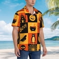 thumbnail image 6 of Uemuo Halloween Banner Symbols Printed Regular Fit Short Sleeve Casual Hawaiian Shirt for Men,Aloha shirt,Tropical shirt,Floral print shirt,Vacation Beach shirt-X-Large, 6 of 9