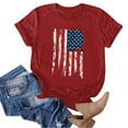 thumbnail image 5 of ORT American Flag Shirt Women Patriotic T-Shirt 4th of July Independence Day T Shirts Star Stripes Patriotic Shirts Top(Z3-Red,3XL), 5 of 5