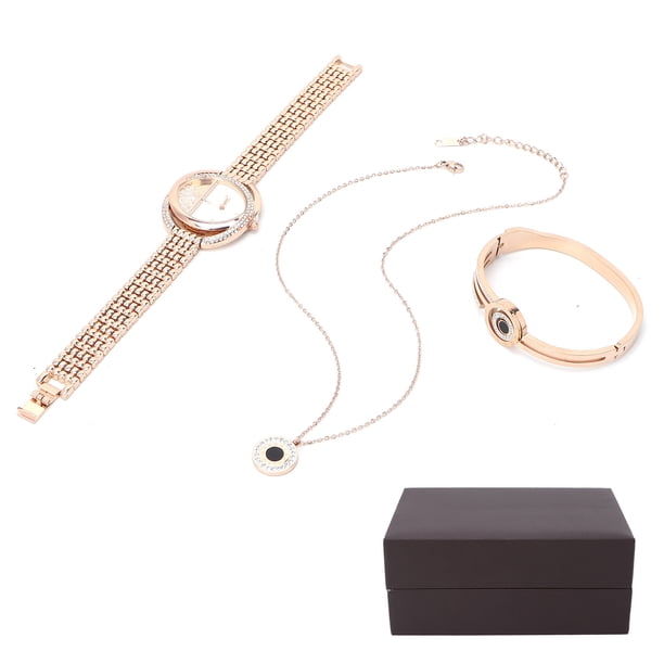 Reloj Pulsera Collar,Estilo De Negocios Reloj De Mujer Reloj Conjunto De Joyas Conjunto De Joyas para Mujer Experiencia Inigualable Jadeshay A