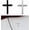Black+Silver, variant on chasenew Metal Jesus Christ Cross Badge Stickers, 2.5"×1.8" Alloy 3D Individual Car Cross Sticker, Self Adhesive Scratch Covering Metal Cross Auto Emblem Decal for Car Body Fender Tail (Golden)