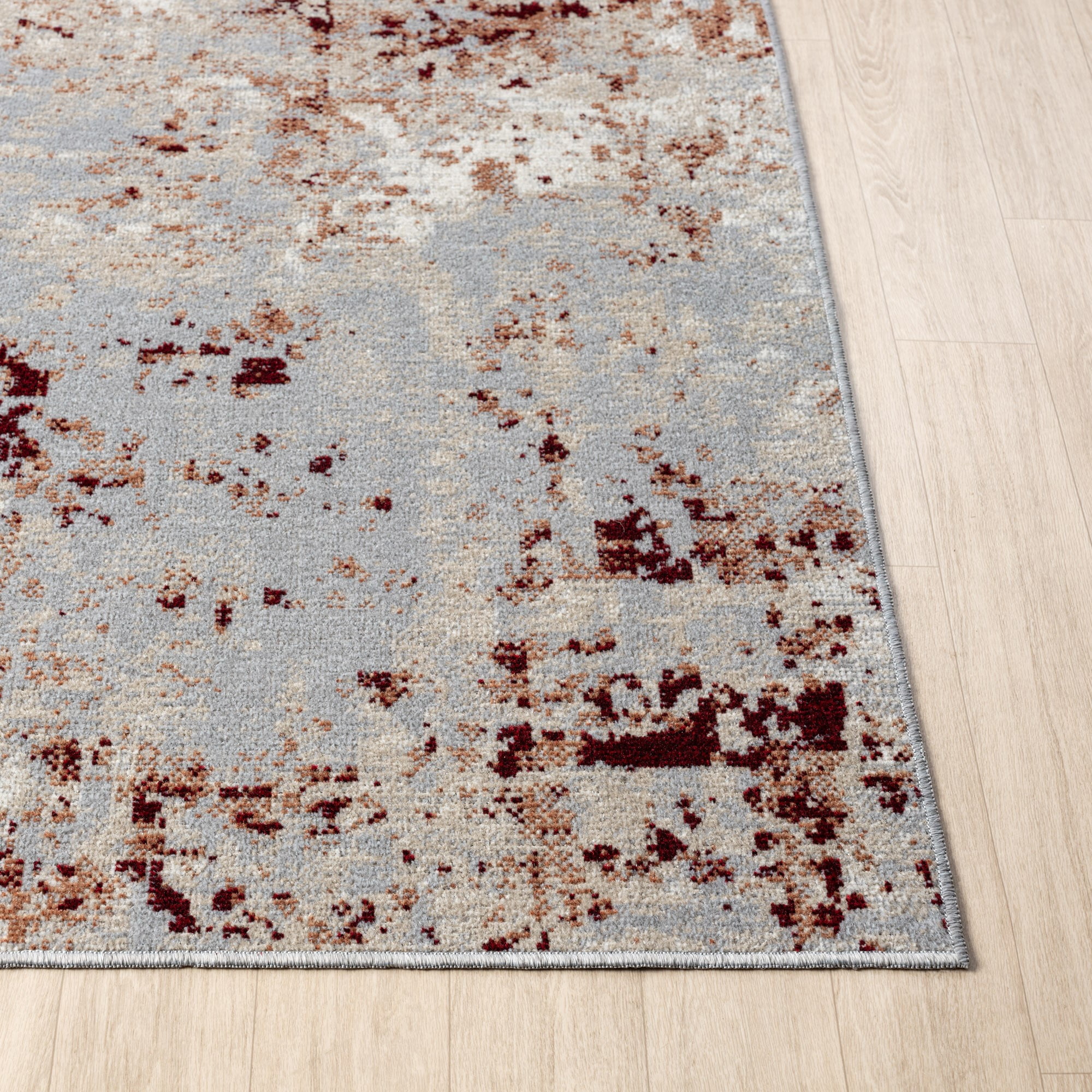 Ox Bay Evan 5' x 7' Red/Gray Abstract Machine Washable Indoor Area Rug
