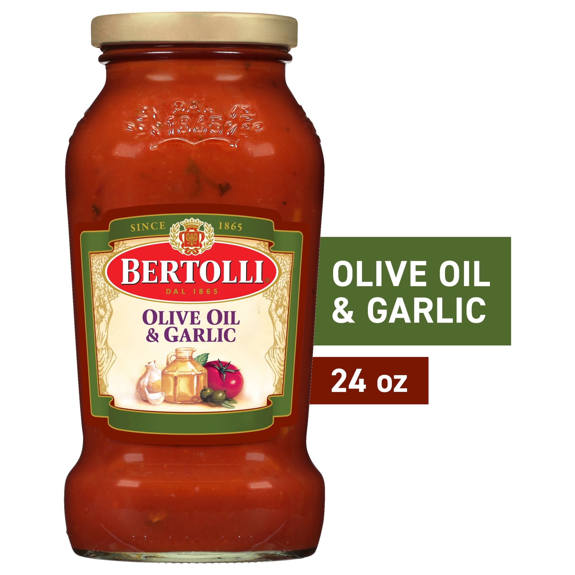 Bertolli Olive Oil and Garlic Pasta Sauce, Tomato Spaghetti Sauce, 24 oz