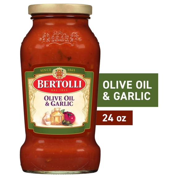 Bertolli Olive Oil and Garlic Pasta Sauce, Tomato Spaghetti Sauce, 24 oz