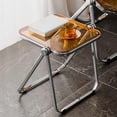 thumbnail image 7 of Transparent Folding Table Portable Acrylic Table, Small Work Folding TV Tray Table, Compact Foldable Computer Desk with Metal Frame for Home Bedroom Office (Color : Tawny, Size : 40x35cm), 7 of 7