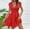 Rouge, variante sur LOVZFMLL Robes Sans Manches Col en V Couleur Unie Taille Plissée Douce et Fraîche Robe Camisole