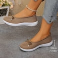 thumbnail image 6 of Womens Breathable Knit Mesh Slip On Loafers Casual Bow Ballet Flats Shoe Comfortable Round Toe Lightweight Walking Shoe Business Office, 6 of 9