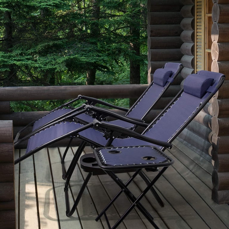 Lacoo Outdoor Reclining Set, Zero Gravity Chair with Table & Cup
