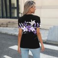 thumbnail image 5 of Erwazi Blouses for Women Dressy Casual V Neck Pleated Tunic Tops Summer Short Sleeve Shirts, 5 of 5